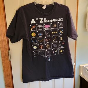 NERD ALERT! A to Z of Astrophysics cool graphics tshirt ~ medium unisex